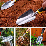 3pcs/5pcs Garden Tools Aluminum Alloy Shovel Rake Trowel Cultivator Lawn Farmland Gardening Bonsai Tools Hand Tool Kit
