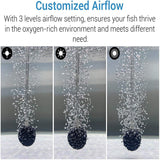 Ultra-Quiet Aquarium Air Pump Adjustable Flow Aerator Pump with Touch Control Fish Tank Oxygen Pump Aquarium Accessories