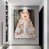 Hand Painted Oil Painting Gustav Klimt Woman Portrait Painting Painting Decor