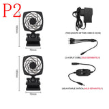 Aquarium Fan Automatic Temperature Control Tank Cooling 360 Rotating Fish Tank Fan Water Cooling Mute Detachable 110-240V