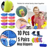5 Pairs Floor Dust Cleaning Slippers Shoes Lazy Mopping Shoes Micro Fiber Quick House Cleaning Washable Reusable Mop Head Cover