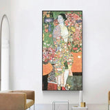 Hand Painted Gustav Klimt Japanese dancer Oil Painting Canvas Decorative Home