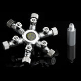 Aquarium DIY co2 Splitter Regulator Valve Distributor with Multi Way Outlets Aluminum Alloy for Aquarium Plant CO2 Tank