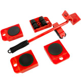 5Pcs/set Furniture Lifter Sliders Kit Furniture Appliances Transport Handling Tools Wheel Bar Easy Move Device 100Kg/220Lbs