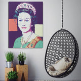 Hand PaintedQueen Elizabeth II Andy Warhol Masterpiece Canvas Oil Painting Walls
