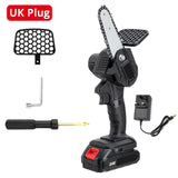 24V 650W 4 Inch Mini Electric Chainsaw Cordless Protable Rechargeable Chain Saw Woodworking Pruning One-handed Garden Tools Saw