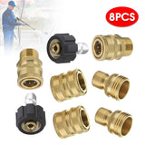 8pcs High Pressure Quick Connector Garden Irrigation Accessories Car Washer Adapter Water Gun Hydraulic Couplers Hose Couplings
