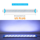 Slim Aquarium LED Light Clip Lamp Aquarium White Blue LED Lighting Waterproof Bright Fish Tank Plant Grow Lamp 18-58cm