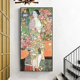 Hand Painted Gustav Klimt Japanese dancer Oil Painting Canvas Decorative Home