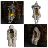 Year 2022 Garden Decoration Halloween Courtyard Decorative Statues Sculpture Figurines Ornament with Solar LED Lawn Light
