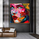 Nielly Francoise Art Hand Painted People Face Oil Painting on Canvas for Abstract Knife Figure Face
