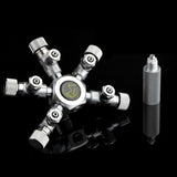 Aquarium DIY co2 Splitter Regulator Valve Distributor with Multi Way Outlets Aluminum Alloy for Aquarium Plant CO2 Tank