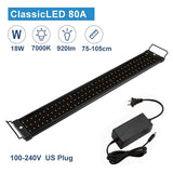 53-150cm Aquarium LED Lighting Fish Tank Light Lamp with Extendable Brackets 90 White and 18 Blue LEDs Fits for Aquarium