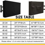 Waterproof Outdoor TV Cover 32 inch 43 inch 55 Inch Television Dustproof Cover Oxford Black Universal TV Protector Case TV 22 To 50 Inch