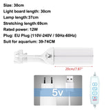 100V-240V Aquarium Led Lighting for Aquarium Plant Adjustable Fish Tank Four-Row Lamps Clip-on Plant Grow LED Lighting