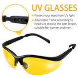 UV Flashlight Pet Urine Detector 100 LEDs UV Flashlight with Sunglasses Professional Detector for Dogs Pets Urine Stains