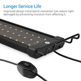 53-150cm Aquarium LED Lighting Fish Tank Light Lamp with Extendable Brackets 90 White and 18 Blue LEDs Fits for Aquarium