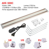 Aquarium Led Lighting for Aquarium Plant 12W-24W Ultra-thin Aluminum Alloy Fish Tank Plant Grow LED Lighting 6500-7500K