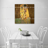 Hand Painted canvas Painting Klimt Kiss Love Face Palette oil painting wall art picture home decor decoracion