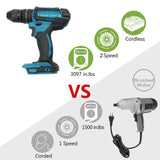18V Electric Screwdriver Cordless Drill Impact Driver Wireless Power Tools 25+ Torque Settings Hammer Drill for Makita Battery