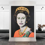 Hand PaintedQueen Elizabeth II Canvas Hand Painted Oil Painting Andy Warhol s