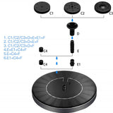 Solar Fountain Pump Garden Decoration Bird Bath Water Fountain 10V 2.4W Solar Panel Floating Water Pump for Pool Pond Aquarium