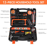 Multifunction Hand Tool Sets Household Repair Tool Kit Screwdriver Hammer Wrench Saw Scissors Flashlight Multi-tool with Case