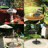 Solar Fountain Garden Pond Fountain Solar Water Pump Pool Water Fountain Round Floating Garden Decoration Outdoor Bird Bath