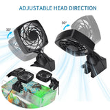 Aquarium Fan Automatic Temperature Control Tank Cooling 360 Rotating Fish Tank Fan Water Cooling Mute Detachable 110-240V