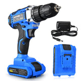 21V Cordless Electric Drill Wireless Screwdriver 1500mAh Battery Mini Power Tools 30N.m Electric Screw Driver 25+1 Settings