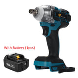 18V Brushless Cordless Impact Wrench 330Nm 1/2 Socket Wrench Power Tool Electric Impact Wrench Rechargeable for Makita Battery