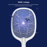 Electric Fly Swatter Racket Kills Electric Mosquito USB Rechargeable 3000V Electric Bug Zapper Summer Household Insect Killer