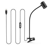 Clip on Reading Light 10-Levels Brightness Clamp Lamp Eye Protect 360° Flexible Book Lights for Desk Bedside Headboard