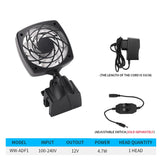 Aquarium Fan Automatic Temperature Control Tank Cooling 360 Rotating Fish Tank Fan Water Cooling Mute Detachable 110-240V