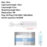 100V-240V Aquarium Led Lighting for Aquarium Plant Adjustable Fish Tank Four-Row Lamps Clip-on Plant Grow LED Lighting