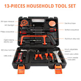 Multifunction Hand Tool Sets Household Repair Tool Kit Screwdriver Hammer Wrench Saw Scissors Flashlight Multi-tool with Case