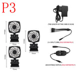 Aquarium Fan Automatic Temperature Control Tank Cooling 360 Rotating Fish Tank Fan Water Cooling Mute Detachable 110-240V