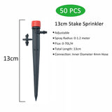 Automatic Drip Watering Sprayers Adjustable Irrigation Sprinkler Micro Spray Nozzle Hose Tee Gardening Tools for Greenhouses