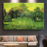 Hand Painted A park with weeping willows is a poets garden Oil Painting Van Gogh Famous Artworks Nordic