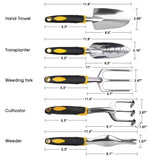 3pcs/5pcs Garden Tools Aluminum Alloy Shovel Rake Trowel Cultivator Lawn Farmland Gardening Bonsai Tools Hand Tool Kit