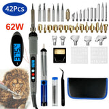 Wood Burning Pen Tool Craft Carving Pyrography Pen Soldering Iron 62W Adjustable Temperature Welding Embossing Soldering Pen Set