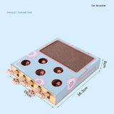 Cat Toy 3 in 1 Cats Hit Gophers Chase Hunt Mouse Cat Game Box with Scratcher Funny Pet Stick Interactive Maze Tease Toys