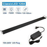 53-150cm Aquarium LED Lighting Fish Tank Light Lamp with Extendable Brackets 90 White and 18 Blue LEDs Fits for Aquarium