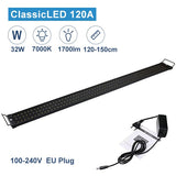 53-150cm Aquarium LED Lighting Fish Tank Light Lamp with Extendable Brackets 90 White and 18 Blue LEDs Fits for Aquarium