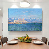 Hand Painted Canvas Painting Painting Claude Monet Antibes Afternoon Effect