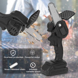 24V 650W 4 Inch Mini Electric Chainsaw Cordless Protable Rechargeable Chain Saw Woodworking Pruning One-handed Garden Tools Saw