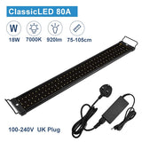 53-150cm Aquarium LED Lighting Fish Tank Light Lamp with Extendable Brackets 90 White and 18 Blue LEDs Fits for Aquarium
