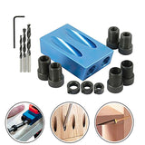 14pcs/set Pocket Hole Jig Kit Woodworking Oblique Hole Locator Drill Bits Pocket Hole Jig 15 Degree Angle Drill Punch Locator