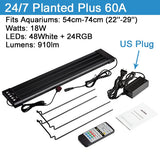 32-74cm Planted Aquarium LED Lighting Lamp 110V-240V Automated Timer Dimmer Fish Tank Light for Aquarium
