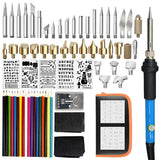 71pcs Electric Soldering Iron Kit Wood Burning Pen Tool 60W Embossing Craft Carving Pyrography Pen Kit Adjustable Temperature